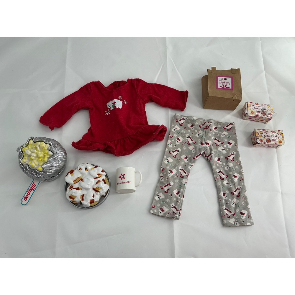 American Girl Doll sleep over bundle Jiffy Pop Bear Pajamas Holiday Treats Food